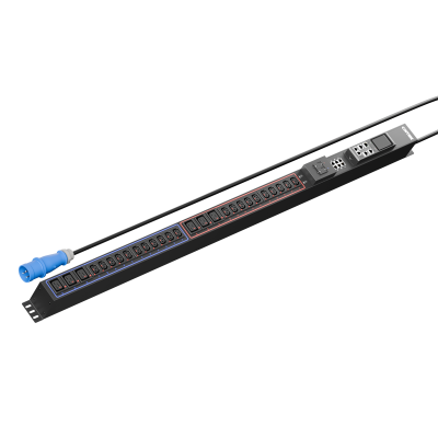 Панель распределения ONTEK PDU Managed OMPC2 вертикальная 32A/1ф, с мини-выключателем, выход - C13 x 21 шт. / C19 x 6 шт., кабель 3 м, IEC60309 3p