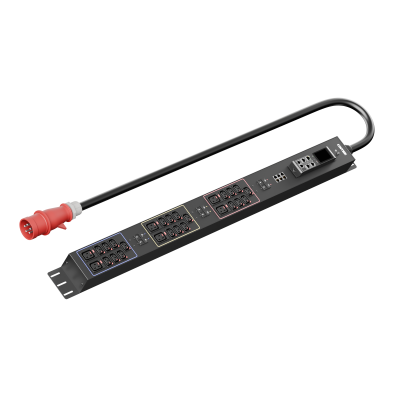 Панель распределения ONTEK PDU Managed OMPC3 вертикальная 32A/3ф, с мини-выключателем, выход - C13 x 21 шт. / C19 x 6 шт., кабель 3 м, IEC60309 5p