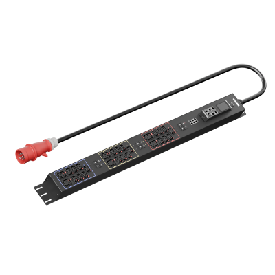 Панель распределения ONTEK PDU Managed OMPC4 вертикальная 32A/3ф, с мини-выключателем, выход - C13 x 21 шт. / C19 x 12 шт., кабель 3 м, IEC60309 5p