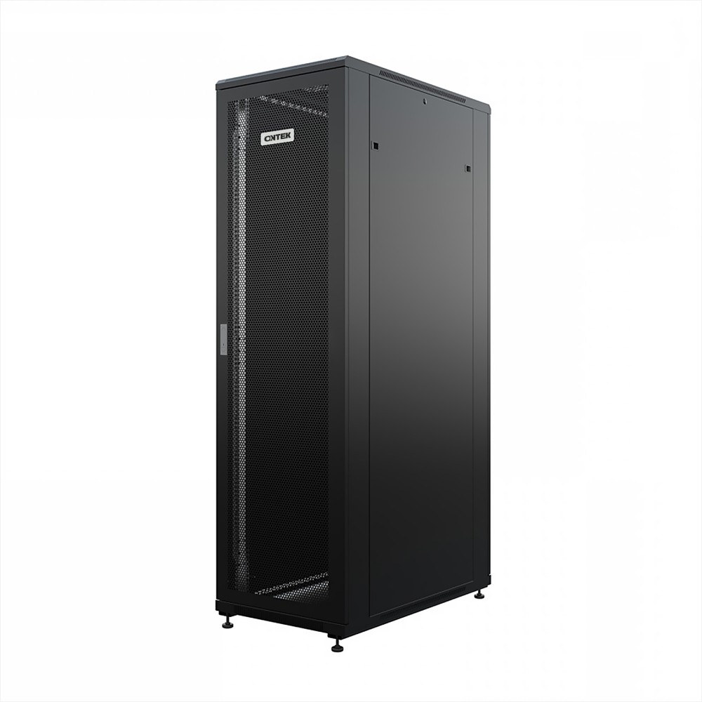 Шкаф напольный универсальный серверный ONTEK TC 22U 600х1000мм, 4 профиля 19, двери перфорированная и перфорированная двухстворчатая, боковые стенки с