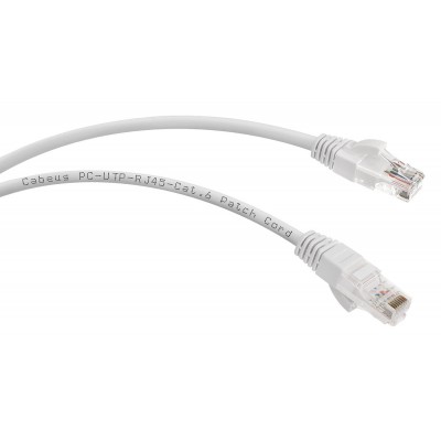 Cabeus PC-UTP-RJ45-Cat.6-0.3m-WH-LSZH Патч-корд U/UTP, категория 6, 2xRJ45/8p8c, неэкранированный, белый, LSZH, 0.3м