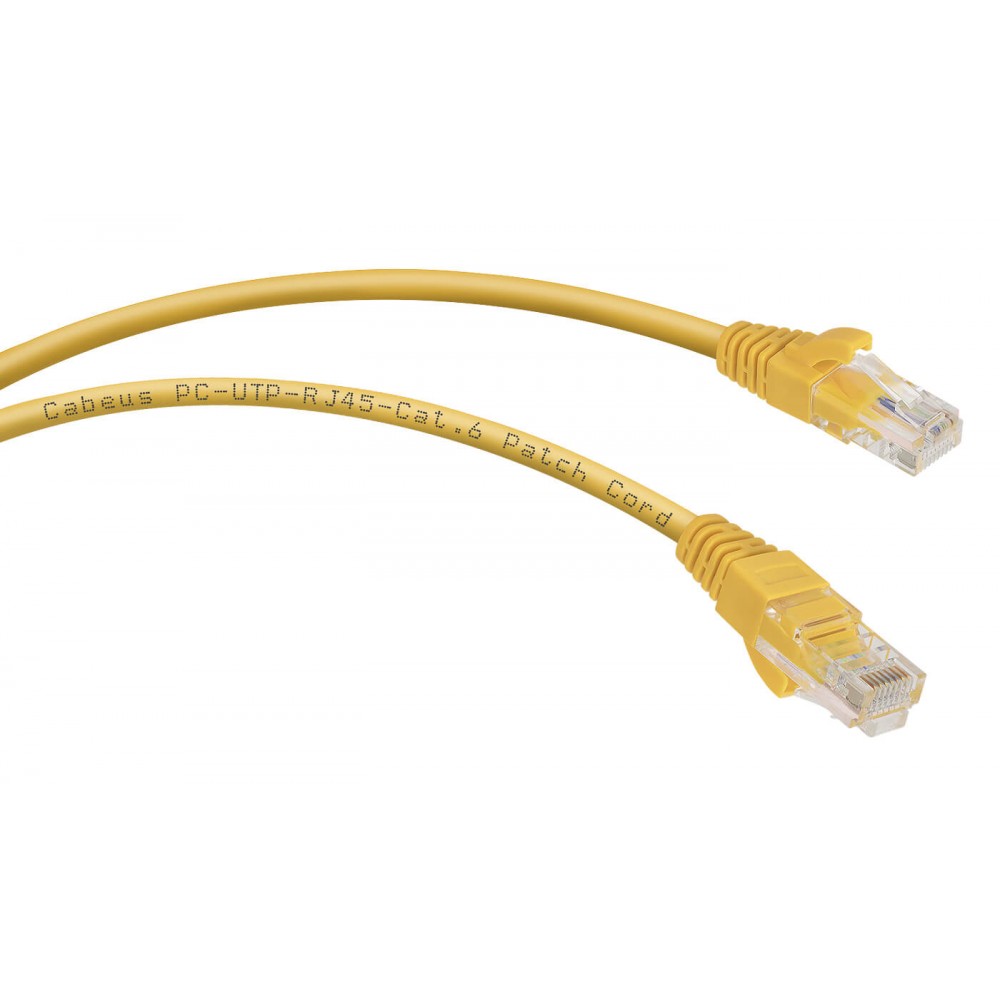 Cabeus PC-UTP-RJ45-Cat.6-5m-YL-LSZH Патч-корд U/UTP, категория 6, 2xRJ45/8p8c, неэкранированный, желтый, LSZH, 5м