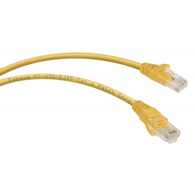 Cabeus PC-UTP-RJ45-Cat.6-5m-YL-LSZH Патч-корд U/UTP, категория 6, 2xRJ45/8p8c, неэкранированный, желтый, LSZH, 5м