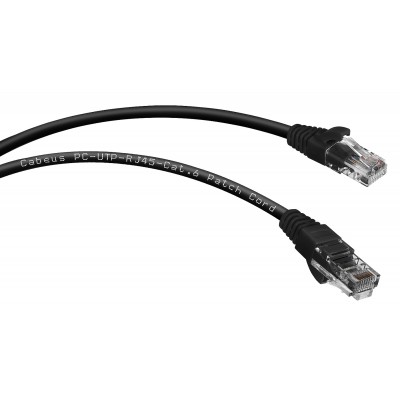 Cabeus PC-UTP-RJ45-Cat.6-0.3m-BK-LSZH Патч-корд U/UTP, категория 6, 2xRJ45/8p8c, неэкранированный, черный, LSZH, 0.3м