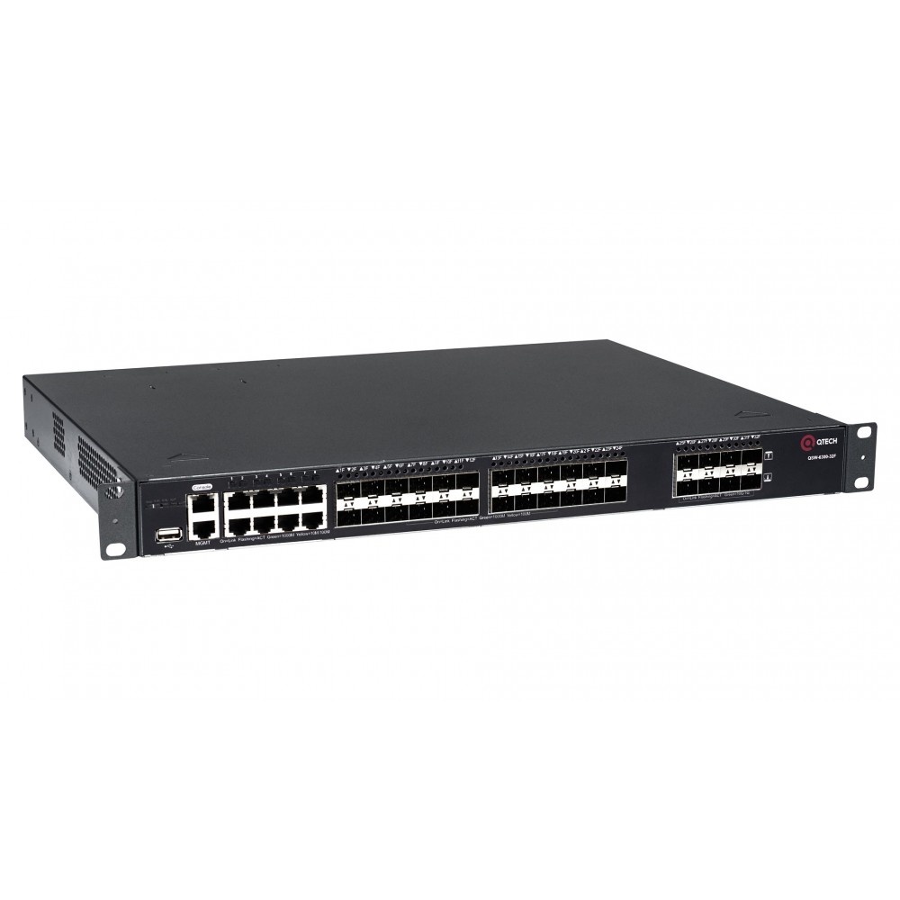 Управляемый стекируемый коммутатор уровня L3, 16 портов 100/1000 BASE-X SFP, 8 портов 10GbE SFP+, 8 портов-комбо 1000 BASE-T/SFP, 4K VLAN