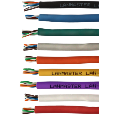 Lanmaster LAN-5EUTP-HFLT-YL Кабель UTP, 4 пары, Кат. 5e, нг(А)-HFLTx, желтый, 305м в кат., LANMASTER
