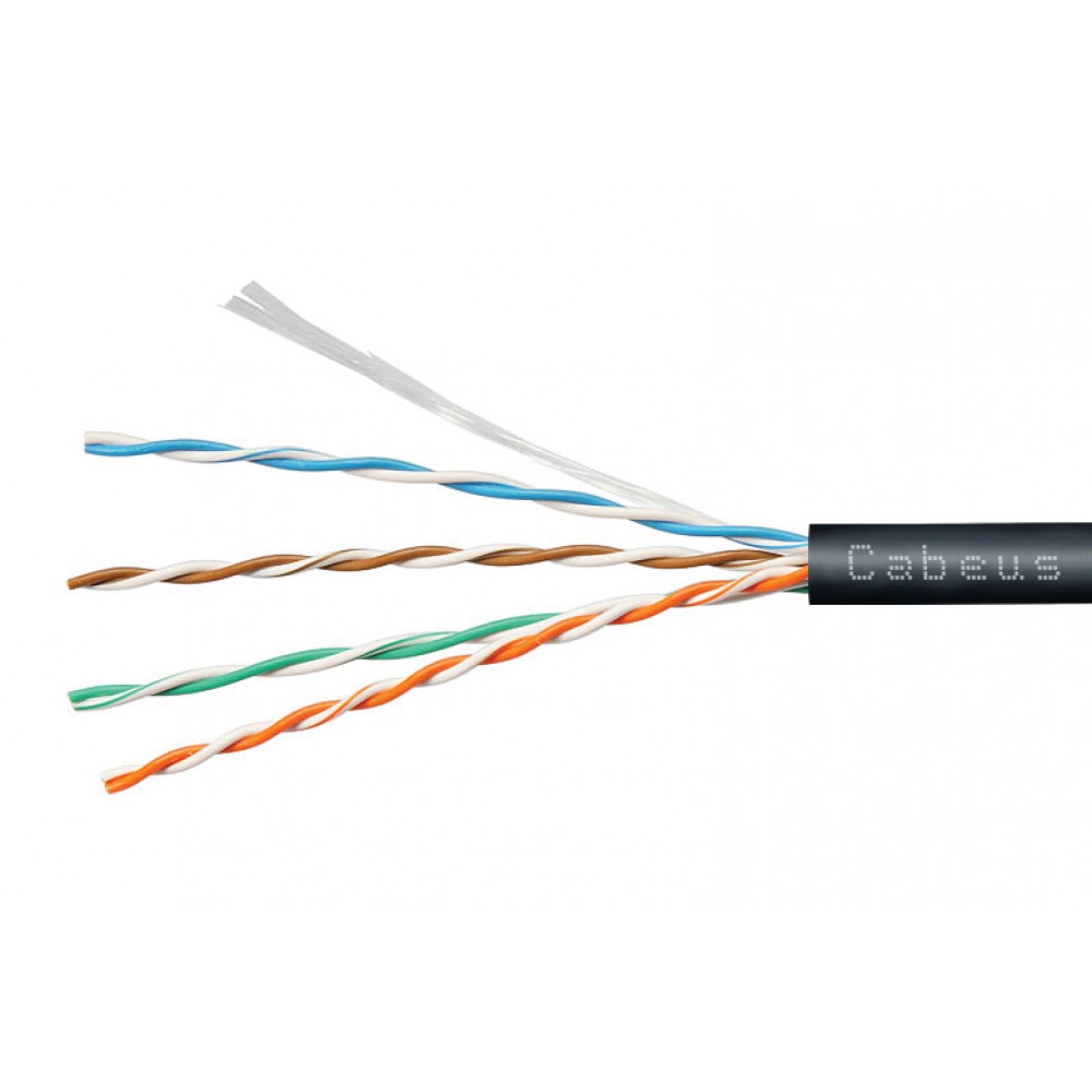 Cabeus UTP-4P-Cat.5e-SOLID-OUT-PE-UV-50 Кабель витая пара UTP (U/UTP), категория 5e, 4 пары (24 AWG), одножильный, для внешней прокладки, PE-UV (50 м) Cabeus UTP-4P-Cat.5e-SOLID-OUT-PE-UV-50 Кабель витая пара UTP (U/UTP), категория 5e, 4 пары (24 AWG), одножильный, для внешней прокладки, PE-UV (50 м)