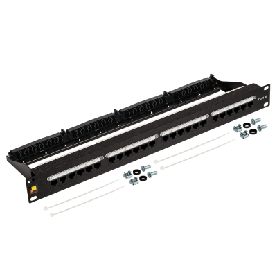 Lanmaster LAN-PPN24U6 Патч-панель 19, 24 порта RJ45, неэкранированная, кат.6, 1U, с задним органайзером с фиксаторами кабеля,