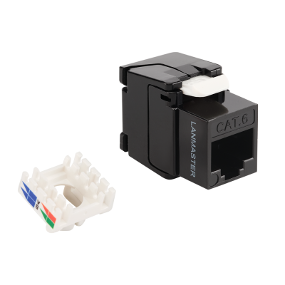 Lanmaster LAN-TK45U6/180N-BK Модуль Keystone ToolLess, RJ45, неэкранированный, кат.6, без шторки, 180 градусов, черный,