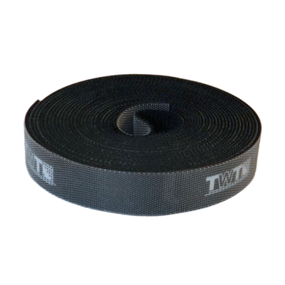 Хомут-липучка TWT шириной 20 мм, 5 м, черный, TWT-VCM5M-BK
