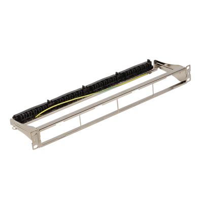 Lanmaster LAN-FRM-PPN-STP/1U Патч-панель модульная 19, экранированная, на 4 вставки, 1U, с задним органайзером с фиксаторами кабеля,