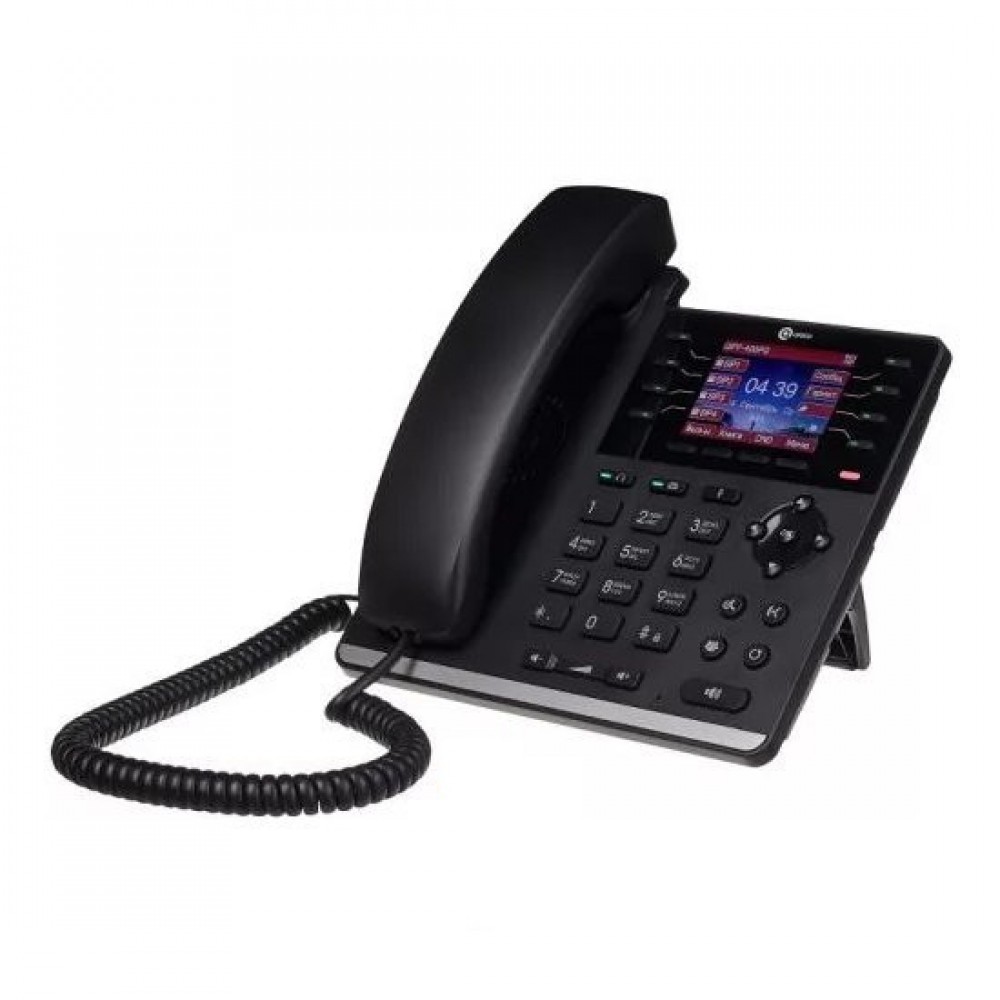 VoIP телефон, 2 SIP линии, 25 клавиш, включая 5 программируемых, цветной графический дисплей с подсветкой 