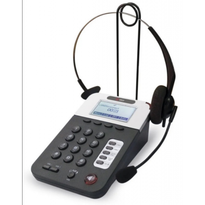 VoIP телефон для контакт центра, 2 SIP линии, графический LCD экран 128*64 с подсветкой, 2 порта Ethernet RJ-45 LAN/PC. (c блоком питания в комплекте)