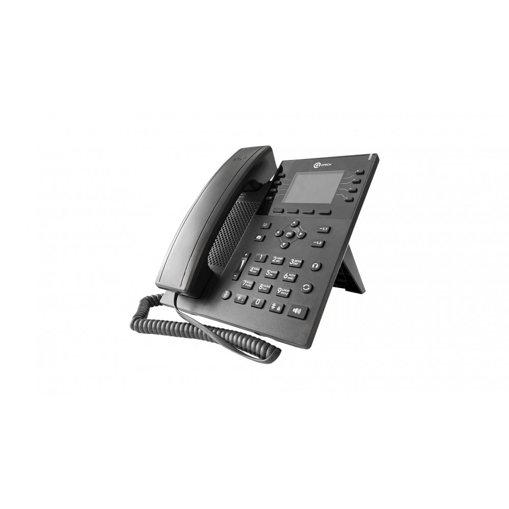 IP телефон, 12 линий SIP, 39 клавиш, цветной дисплей 320*240 с подсветкой, кнопка отключения микрофона, 2 порта Ethernet RJ-45 LAN/PC 10/100/1000Mbps