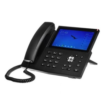 IP телефон премиум класса, 20 линий SIP, 26 клавиши, цветной сенсорный ЖК дисплей 7 с подсветкой, кнопка отключения микрофона, 2 порта Ethernet RJ-45