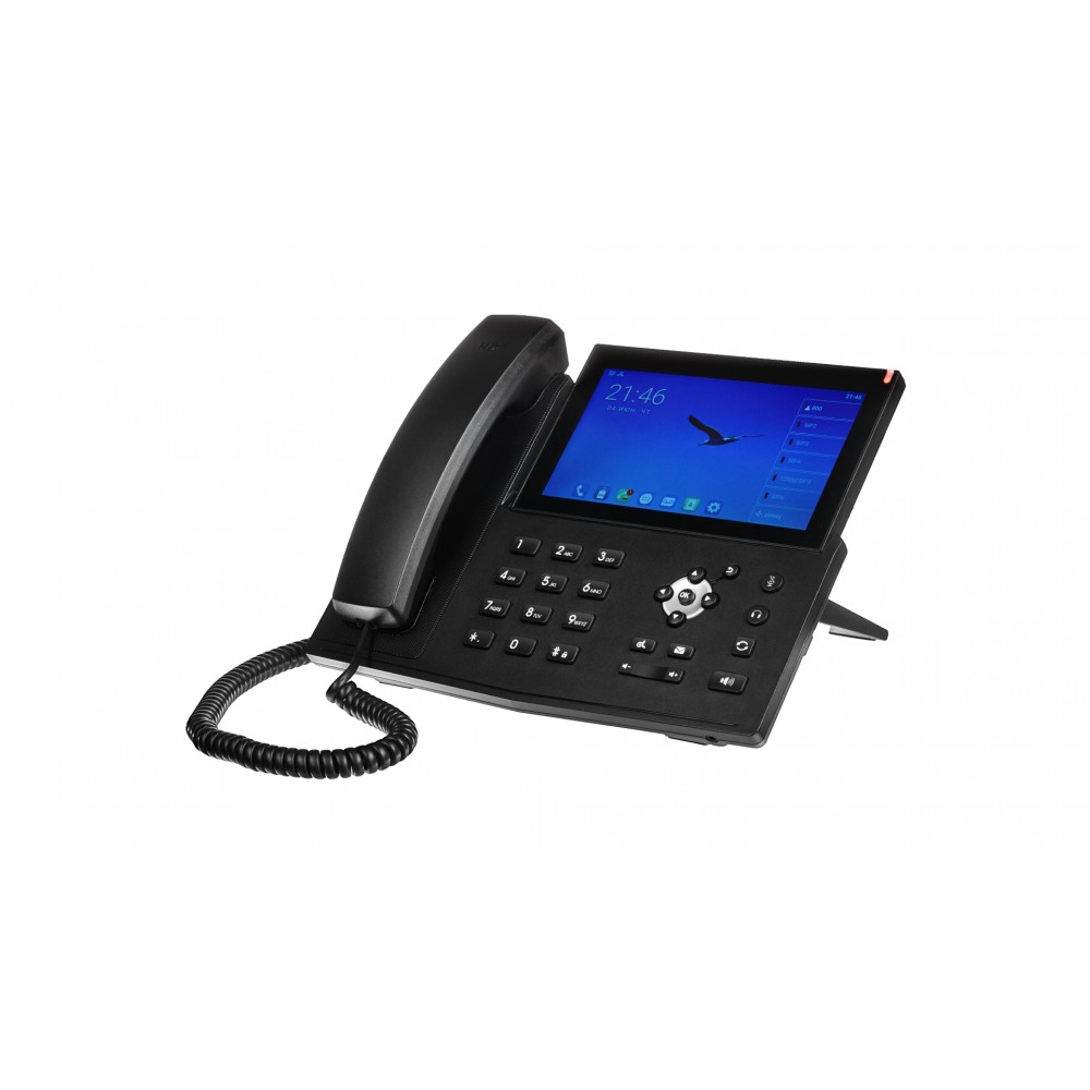 IP видео телефон премиум класса, 20 линий SIP, 26 клавиши, цветной сенсорный ЖК дисплей 7