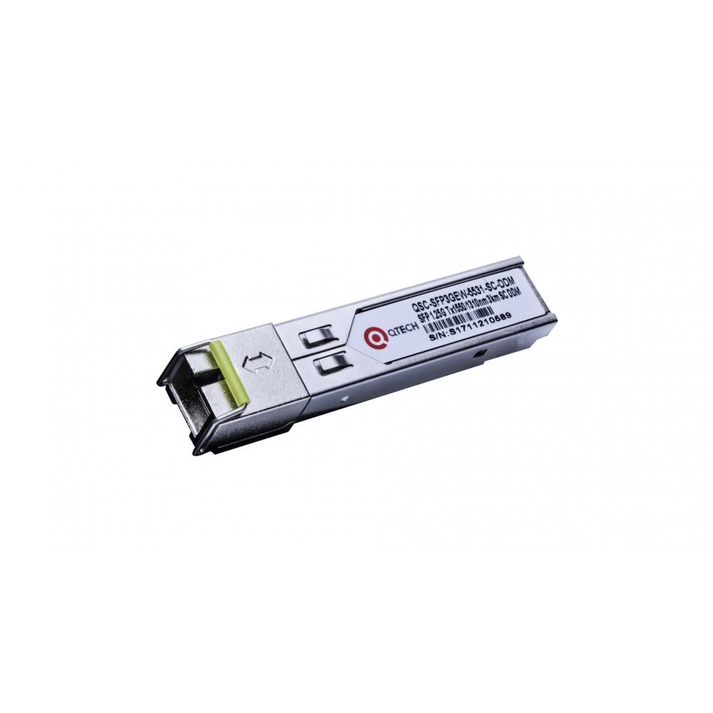 WDM SFP модуль, 3км, 1,25Гбит/с, Tx=1550/Rx=1310нм, SC, FP, SM, DDM
