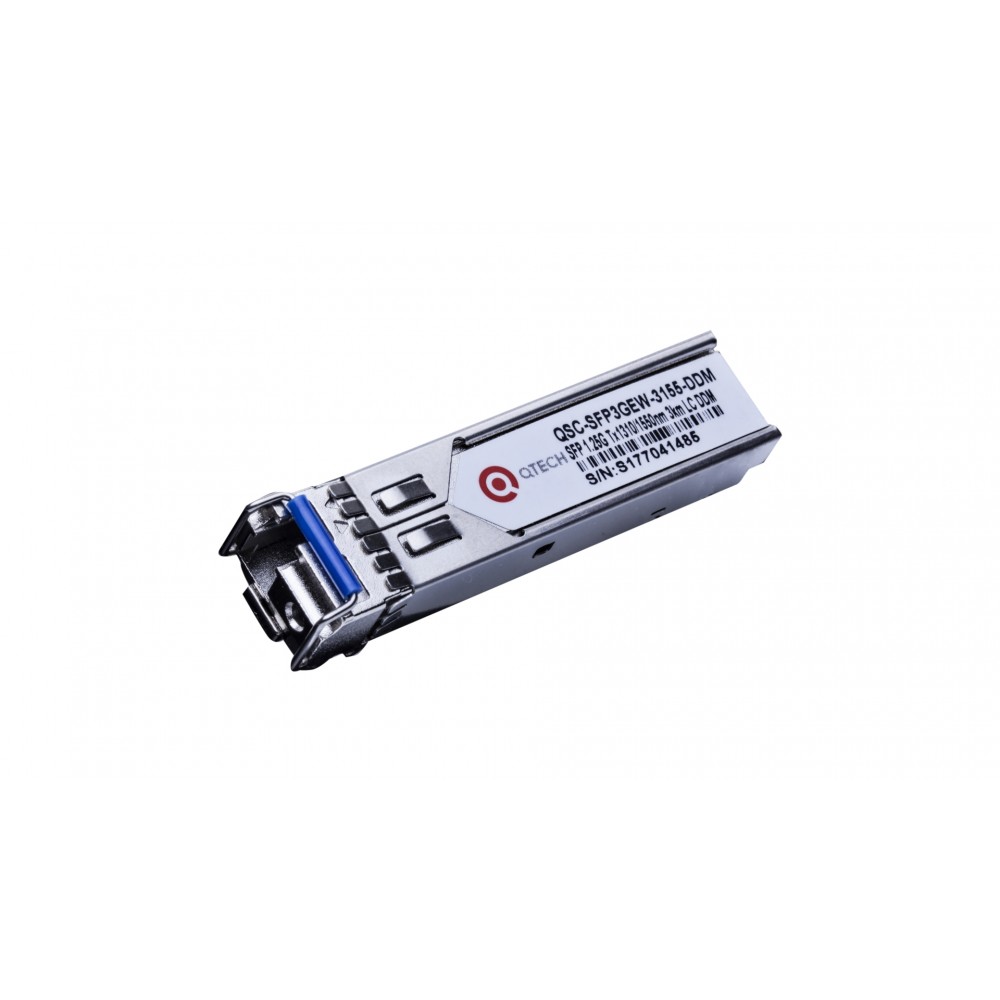 WDM SFP модуль, 3км, 1,25Гбит/с, Tx=1310/Rx=1550нм, LC, FP, SM, DDM