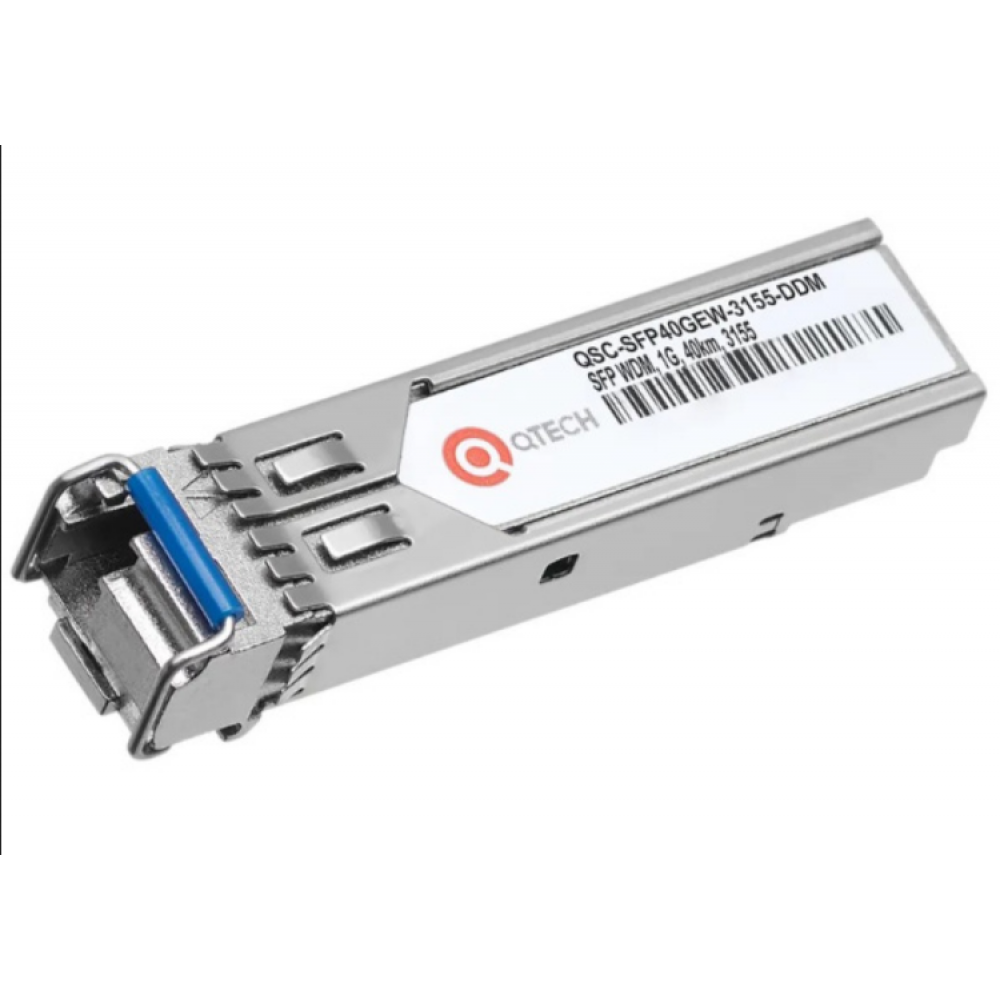 WDM SFP модуль, 40км, 1,25Гбит/с, Tx=1310/Rx=1550нм, LC, DFB, SM, DDM, Индустриальный