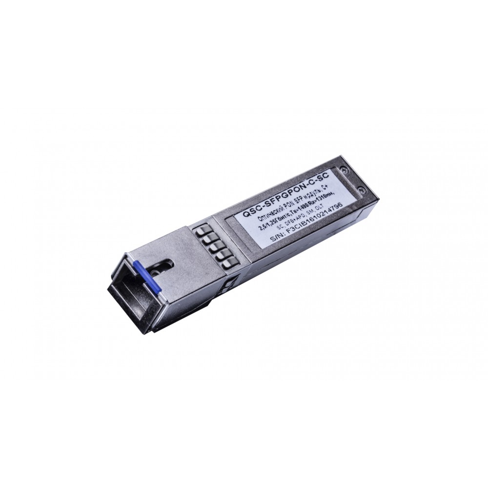 Оптический PON SFP модуль, C+, 2,5/1,25Гбит/c, Tx=1490/Rx=1310нм, SC, DFB+APD, SM, OLT