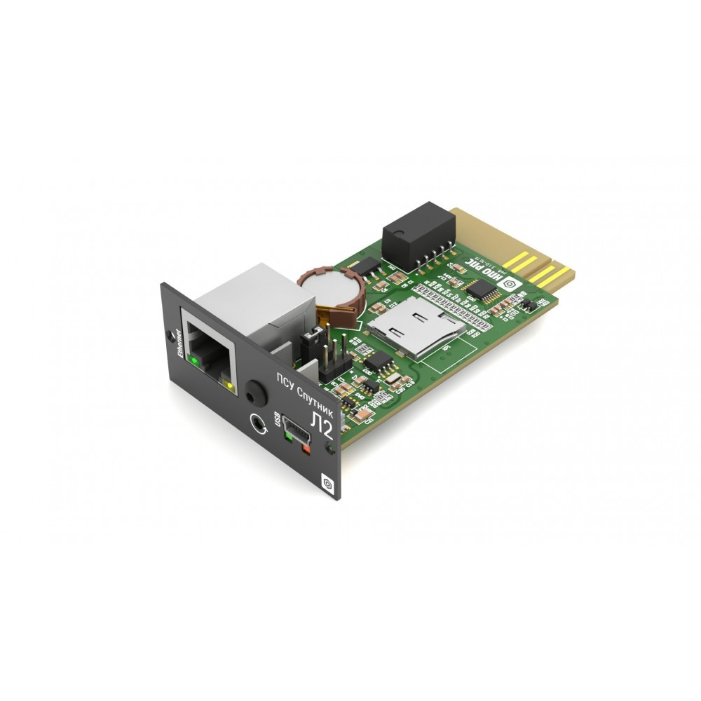 Плата сетевого управления для однофазных ИБП. SNMP v2/v3, ModBus TCP, WEB, 10/100 Mb Ethernet, miniUSB