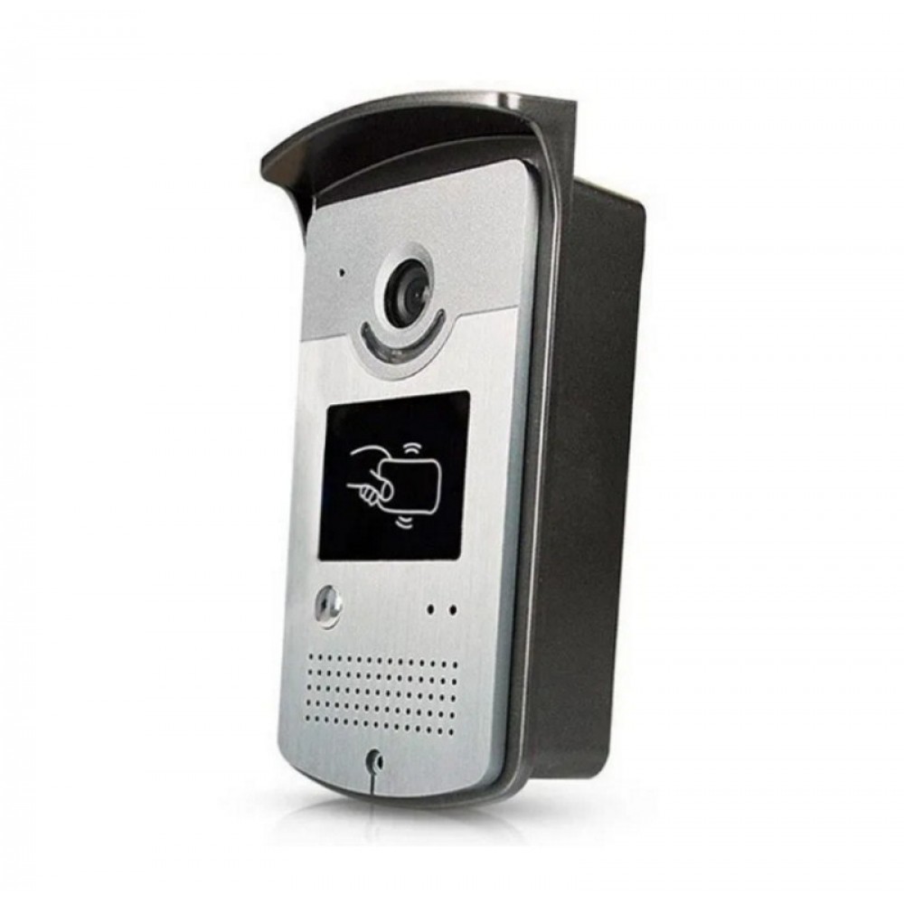 SIP вызывная однокнопочная видеопанель со встроенным считывателем карт. Материал корпуса: легкий сплав.Камера:3M пикселей, автоматическое освещение