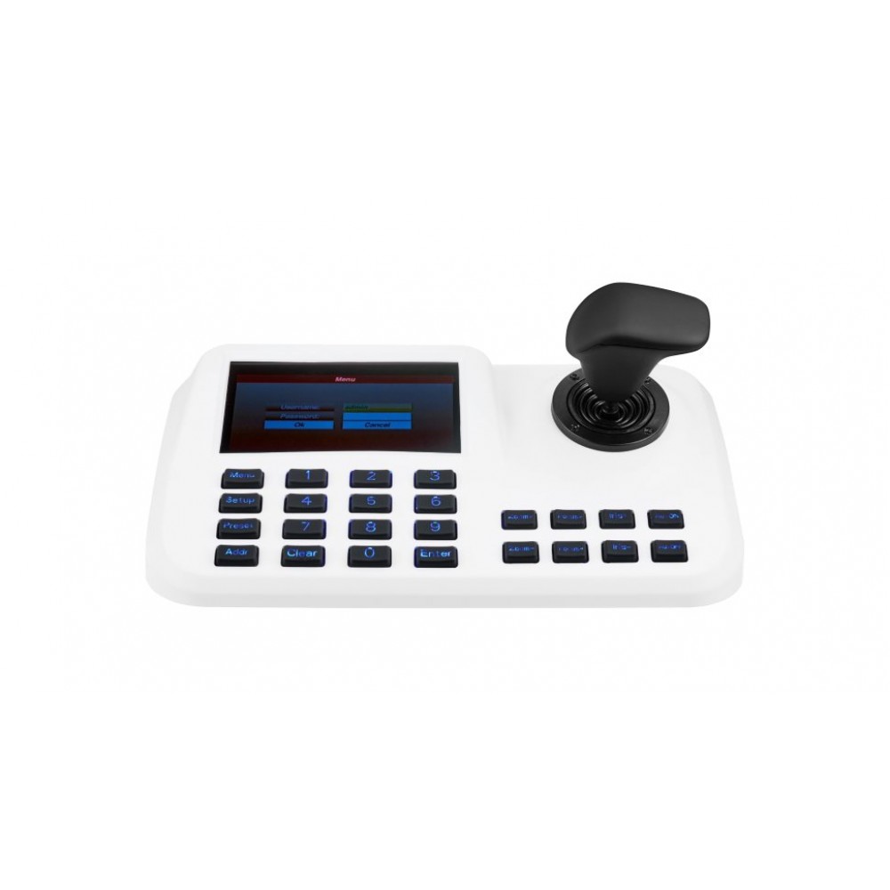 Сетевая клавиатура для управления PTZ IPC видеокамерами; ONVIF 2.4; 5''цветной LED дисплей; 3D джойстик