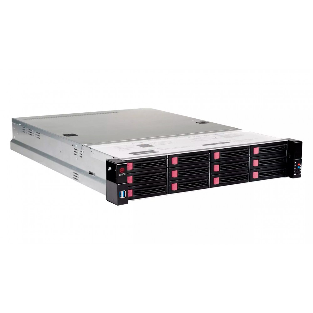 Сервер 2U  QSRV-261202-E-R; 12*3.5 + 2*2.5 rear bay's; 2*Intel Xeon Silver 4210R 10С 2.4 GHz; 4*32GB DDR4 RDIMM ECC 3200MHz; Trimode 9460 4GB Raid 16i