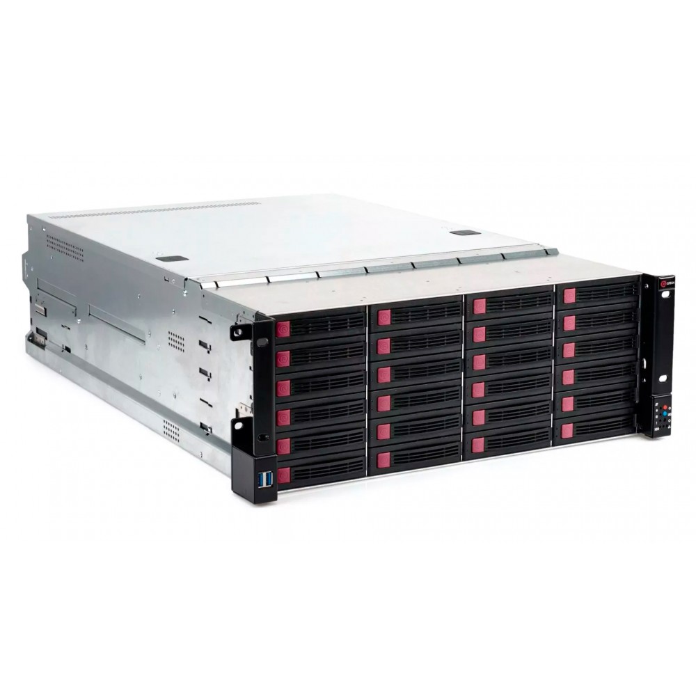 Сервер 4U  QSRV-463602-E-R; 36*3.5 + 2*2.5 rear bay's; 2*Intel Xeon Silver 4215R 8С 3.2 GHz; 4*32GB DDR4 RDIMM ECC 3200MHz; Trimode 9460 4GB Raid 16i