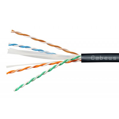 Cabeus UTP-4P-Cat.6-SOLID-OUT-LSZH-UV-20 Кабель витая пара UTP (U/UTP), категория 6, 4 пары (23 AWG), одножильный, для внутренней и внешней прокладки