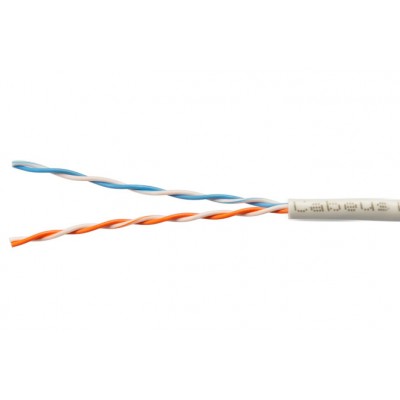 Cabeus UTP-2P-Cat.5e-SOLID-LSZH-GY-25 Кабель витая пара UTP (U/UTP), категория 5e, 2 пары (24 AWG), одножильный, серый LSZH, нг(А)-HF, (25 м)