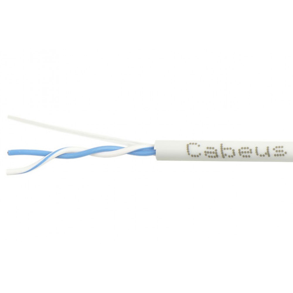 Cabeus UTP-1P-Cat.5e-SOLID-25 Кабель витая пара (UTP), категория 5e, 1 пара (24 AWG), одножильный (solid), PVC нг(А)-LS, серый (25 м)