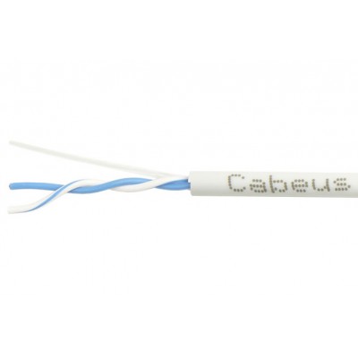 Cabeus UTP-1P-Cat.5e-SOLID-25 Кабель витая пара (UTP), категория 5e, 1 пара (24 AWG), одножильный (solid), PVC нг(А)-LS, серый (25 м)