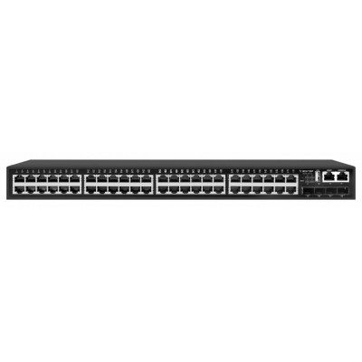 Управляемый PoE+ коммутатор уровня 3. 48 портов 10/100/1000BaseT RJ45 с поддержкой POE+, 4 порта 1/10GE SFP+