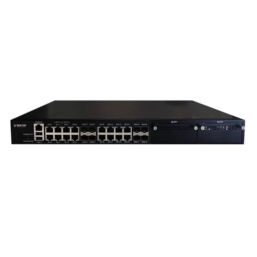 Межсетевой экран производительностью до 20Гбит/с, 16 портов 10/100/1000Base-T, 4 порта 1Гбит/с SFP и 4 порта 10Гбит/с SFP+, 2 блока питания AC 220В