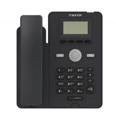 IP-телефон Vector Phone 120. Черно-белый ЖК-дисплей 2.3 дюйма, 2 порта 100 Мбит/с RJ-45 PoE, поддержка 2 SIP-аккаунта