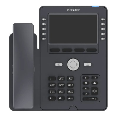 IP-телефон Vector Phone 520. Цветной ЖК-дисплей 5 дюймов, 2 порта 100/1000Мбит/с RJ-45 PoE, поддержка 16 SIP-аккаунтов.