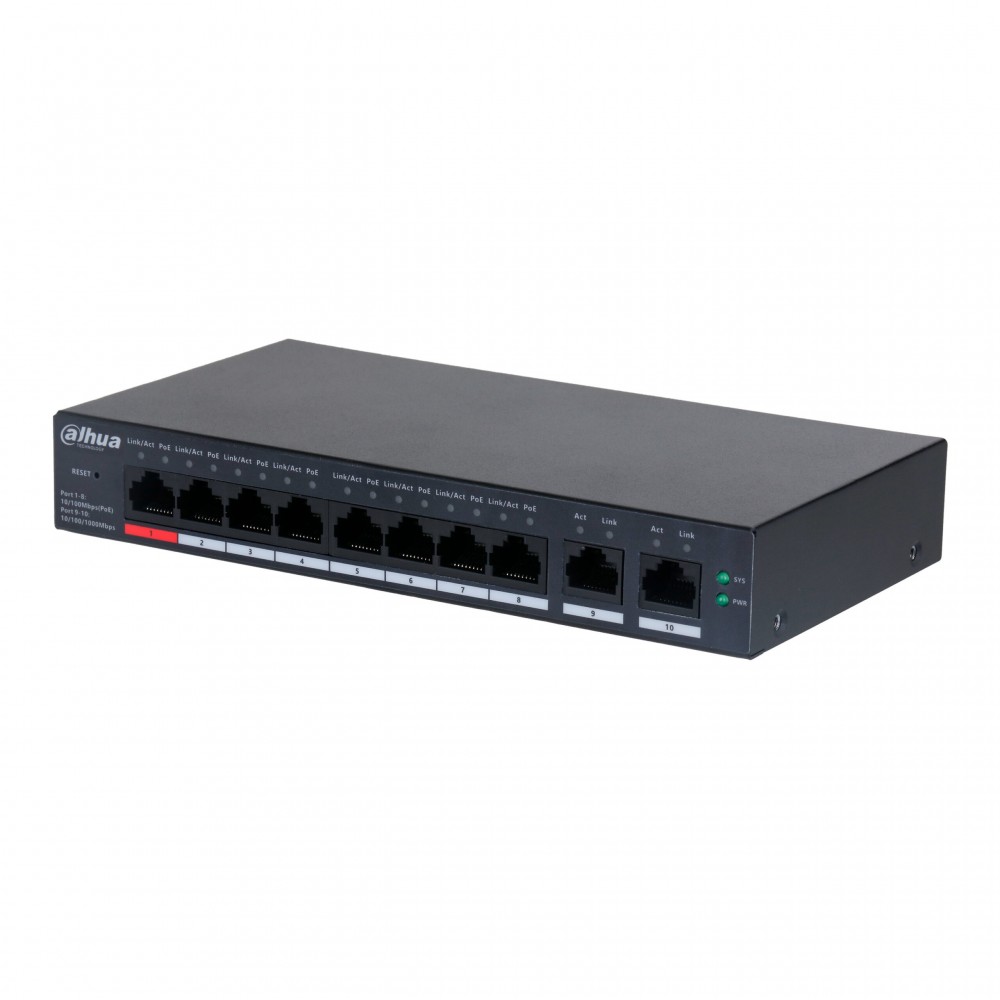 Dahua DH-CS4010-8ET-110, PoE коммутатор 8 портов Dahua DH-CS4010-8ET-110, PoE коммутатор 8 портов
