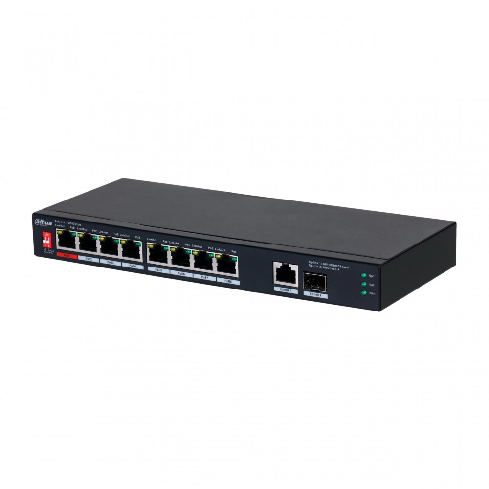 Dahua DH-PFS3110-8ET1GT1GF-96, PoE коммутатор 8 портов Dahua DH-PFS3110-8ET1GT1GF-96, PoE коммутатор 8 портов