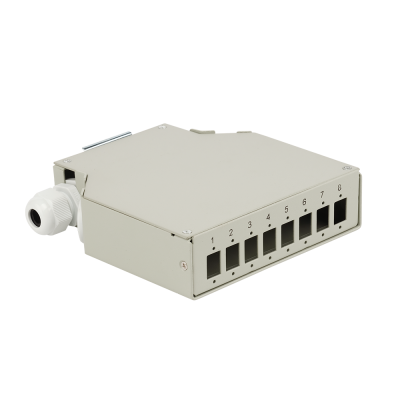 Lanmaster LAN-DRF-8SC/CS-WH Бокс на DIN-рейку на 8 симплексных адаптеров SC, белый,