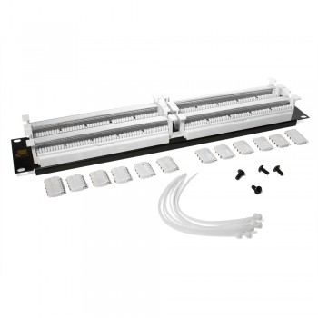 Lanmaster LAN-RS110-200FT Кроссовая панель 110 типа, 200 пар, 19, 2U, , с модулями