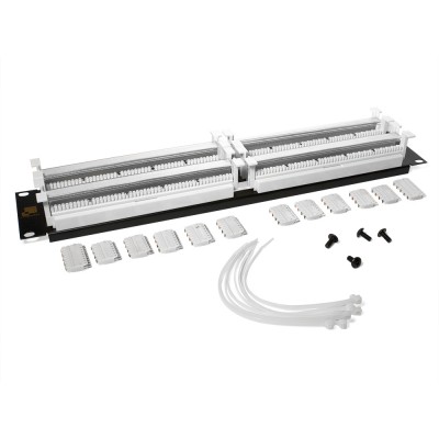 Lanmaster LAN-RS110-200FT Кроссовая панель 110 типа, 200 пар, 19, 2U, , с модулями