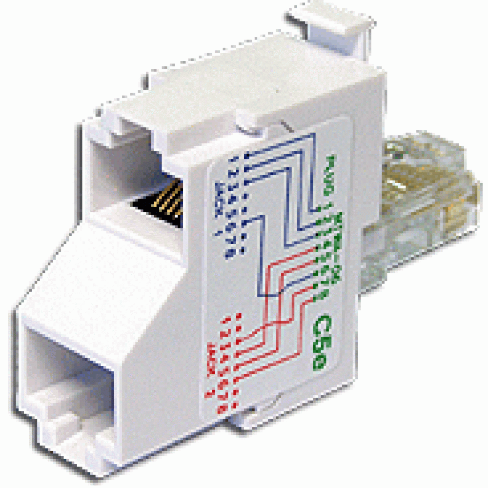 T-адаптер, 2 компьютерных порта, кат. 5е TWT-T-E2-E2