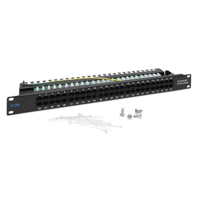 Патч-панель телефонная, 19, 50 портов RJ-45, категория 3, 1U, TWT-PP50TEL45