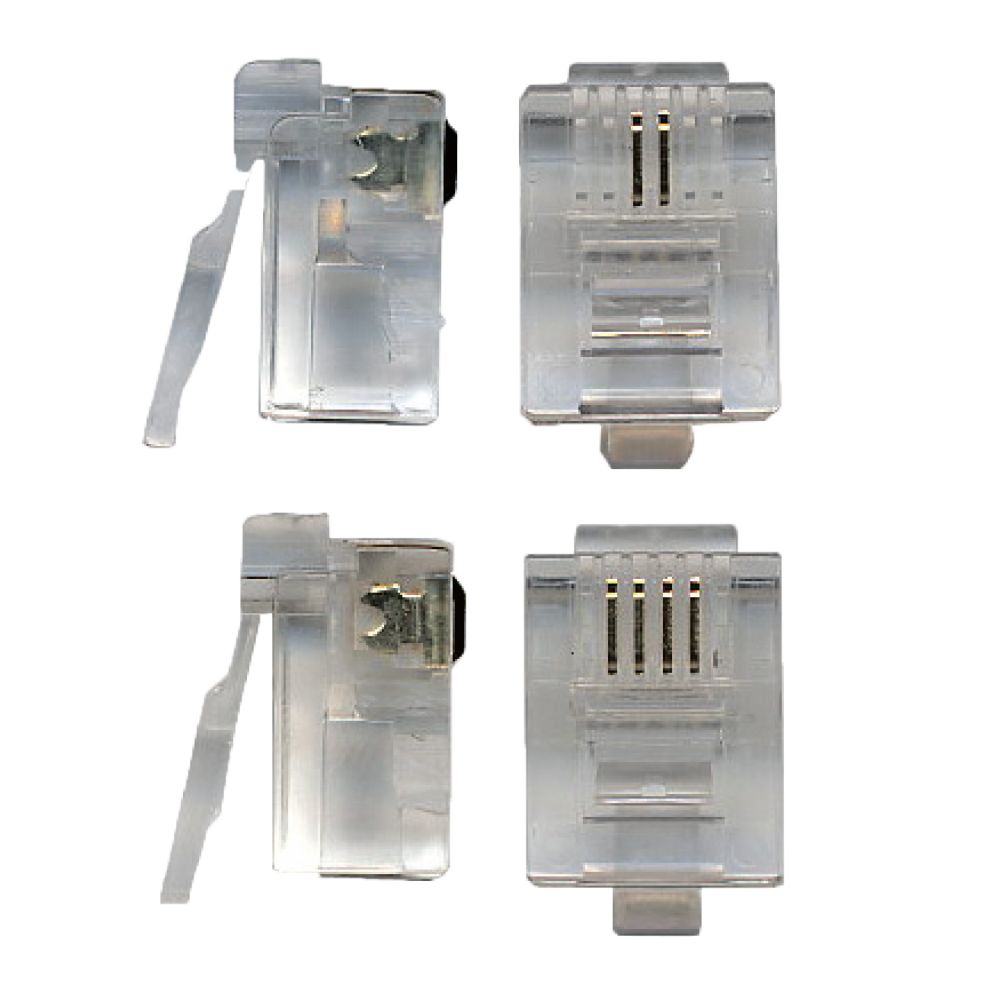 Коннектор телефонный RJ-12 6P6C для розетки, TWT, 100 шт. в упак. TWT-PL12-6P6C/100