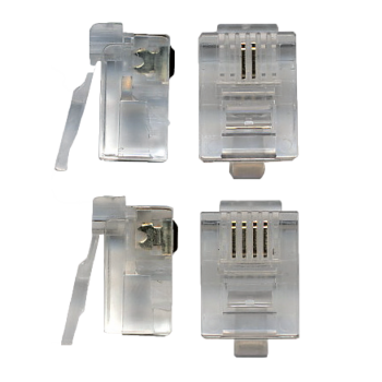 Коннектор телефонный RJ-12 6P6C для розетки, TWT, 100 шт. в упак. TWT-PL12-6P6C/100
