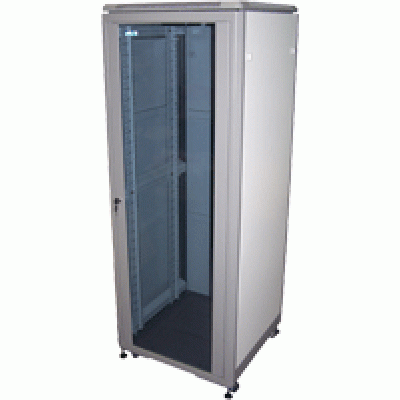 Шкаф 19 Eco, 21U 600x600, серый, дверь стекло, 600х600х1140 мм, 2 ЧАСТИ