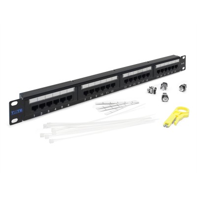 Патч-панель 19, 24 порта RJ-45, категория 5e, UTP, 1U, TWT-PP24UTP