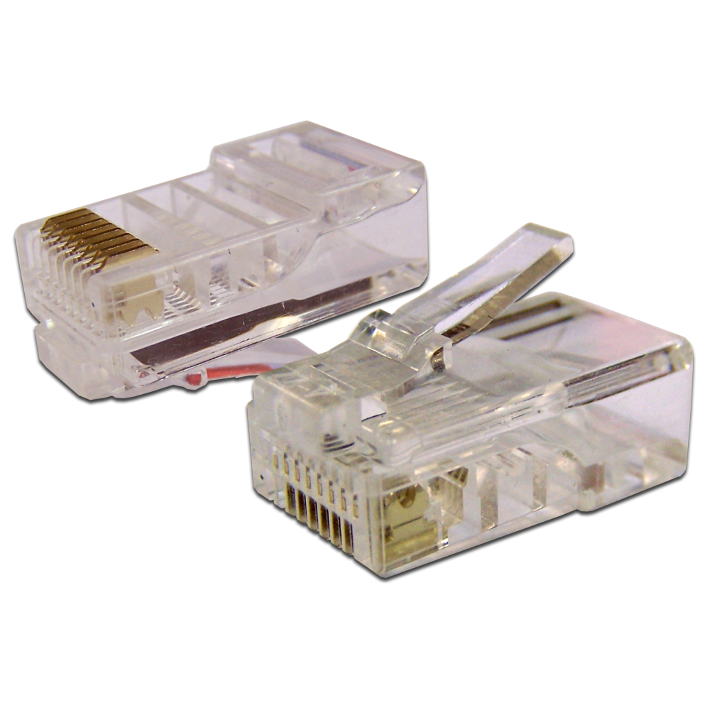 Коннектор RJ45 UTP 8P8C, универсальный, cat.5e, 100 шт. TWT-PL45-8P8C