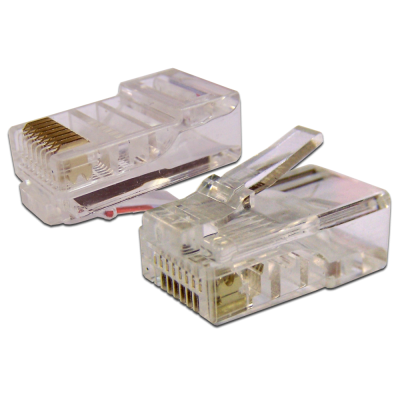 Коннектор RJ45 UTP 8P8C, универсальный, cat.5e, 100 шт. TWT-PL45-8P8C